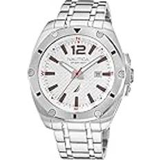 mäns kvarts rostfritt stålrem, silver, 22 casual modell: NAPTCS221 SILVER