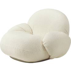 GUBI Armchairs GUBI Pacha With Armrests Dora Boucle 0001 With Base In Pearl Gold Armchair