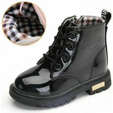 Black Lace Up, Kids KIDS ANKLE BOOTS GIRLS BOYS WINTER WARM CHELSEA FUR LINED SNOW BOOTS SHOES One