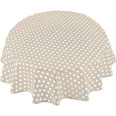 Round Wipe Clean Tablecloth Beige