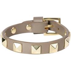 Beige Armbånd Dark Leather Stud Bracelet Taupe