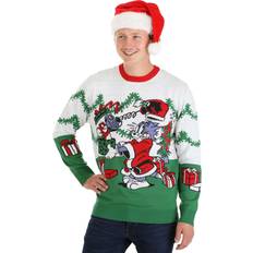 Christmas Jumper Jumpers Tom and Jerry Scenic Ugly Christmas Sweater for Adults Green/Red/White