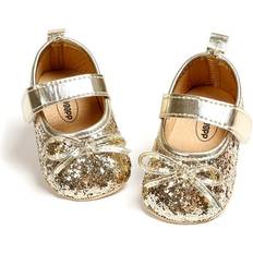 First Steps Meckior Infant Baby Girls Soft Sole Bowknot Princess Wedding Dress Mary Jane Flats Prewalker Newborn Light Baby Sneaker Shoes