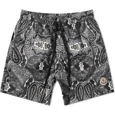 Moncler Men Swimwear Moncler Men's Banadana Print Swim Short Black Black