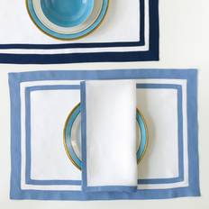 Linen Place Mats Matouk Casual Couture Rectangle Set 4 Place Mat Blue