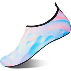 Pink Water Shoes WateLves Water Shoes for Womens and Mens Summer Barefoot Shoes Quick Dry Aqua Socks for Beach Swim Yoga Exercise B.Pink, 36/37