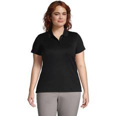 Polo Shirts Lands' End Womens Short Sleeve Supima Polo Black Plus 3X