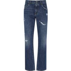 Dolce & Gabbana Blue Pants & Shorts Dolce & Gabbana Distressed straight jeans blue