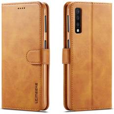 Samsung LC.IMEEKE Galaxy A7 2018 læder flip etui Brun