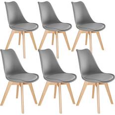 tectake Egg Grey Kitchen Chair 82.5cm 6pcs