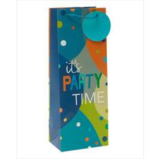 Blue Gift Bags Essentials It's Party Time Blue Themed Bottle Gift Bag With Tag Gift Wrapping