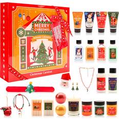 Body & Earth 2023 Advent Calendar 24 Days of Christmas Countdown Calendar with Hand Cream, Bubble Bath, Body Butter, Necklace, Bracelet, Brooch, Beauty Skincare Bath and Body Gift Set, Christmas Gifts for Women