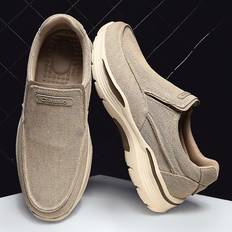 Men's Casual Shoes Canvas Breathable Loafers - Khaki