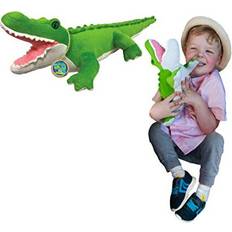 Deluxebase Crocodile from Deluxebase. Medium 44cm Soft Plush Animals made from Recycled Plastic Bottles. Eco-Friendly Cuddly Gift for Kids and Cute Stuffed