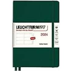 Green Calendars Leuchtturm1917 367608 Wochenkalender Medium A5 2024, 12 Monate, Forest