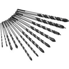 Power Tool Accessories Drillpro Drillpro 10pcs 1/8 1/4 5/16 3/8 1/2 Masonry Drill Bits Twist Drill Set for Tile Brick Cement Concrete