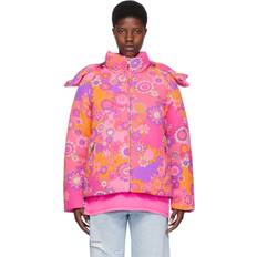 Tencel - Women Jackets ERL Pink Floral Down Jacket Fuscia