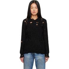 Knitted Sweaters - Modal Jumpers R13 Black Grunge Sweater Black Glitter