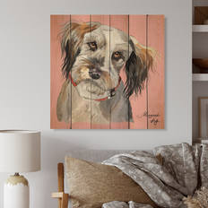 Design Art 'Cute Fluffy Dog' Traditional Wood Wall Panels