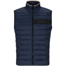 HUGO BOSS Men Vests HUGO BOSS Men's Water-Repellent Padded Gilet Dark Blue Dark Blue