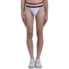 Briefs - Brown Men's Underwear Thom Browne White Stripes Jock Strap WHITE