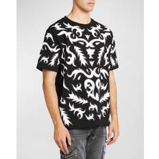 Balmain T-shirts Balmain Black & White Laser-Cut T-Shirt EAB NOIR/BLANC