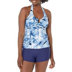 Calvin Klein Tankinis Calvin Klein Women's Standard Solid Halter Tankini Swimsuit with Removable Soft Cups, DEEP SEA