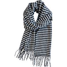 Calvin Klein Unisex Scarfs Calvin Klein Cashmere Feel Scarf Soft Winter Ombre Nova Buffalo Tartan Hounds Tooth - Black White