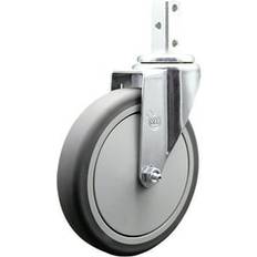 DIY Accessories Service Caster Swivel Square w/6” x 1.25” Gray Thermoplastic Rubber Wheel – 7/8” x 2” Square with 3 17/64” Mounting Holes – 300 lbs. Capacity/ – Brand