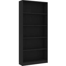 MDF Bokhyllor vidaXL 5-Tier Cabinet Black Bokhylla 175cm