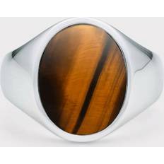 IX Studios Oval Signet Ring Tiger Eye Silver