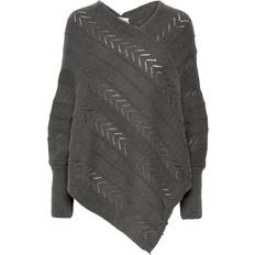 Bianco - Donna Poncho Cream Poncho crHoliday Knit Grå 34/44