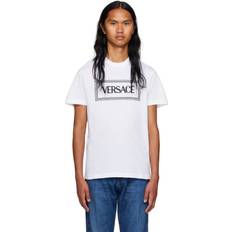 Versace T-shirts Versace White Embroidered T-Shirt 1W000