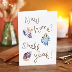 White Cards & Invitations Cath Kidston New Home Shell Yeah! Greetings gold/cream/pink one size