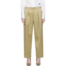 Burberry Green Trousers & Shorts Burberry Khaki Pleated Trousers HUNTER