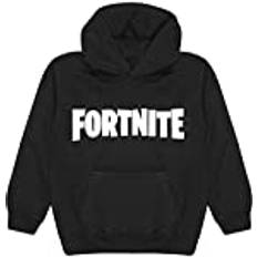 Fortnite Fortnite Herren Text Logo Boys' Black Pullover Hoodie, Schwarz, 170