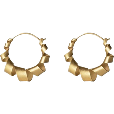 Jane Kønig Small Curly Hoop - Gold