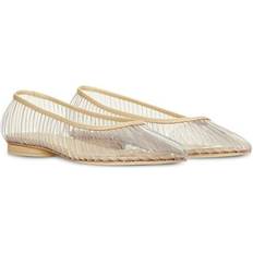 Transparent Low Shoes Cult Gaia Leena Leather Trimmed Pvc Point-toe Flats - Neutrals