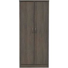 SECONIQUE Lisbon Black Wood Grain Wardrobe 81.5x187cm