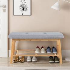 Linen Hallway Furniture & Accessories Living and Home Grey+Linen Shoe Rack