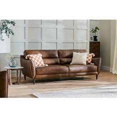 Oak Furnitureland Houston Whiskey Leather Sofa