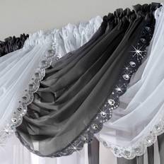 Jewelled Voile Swag Black