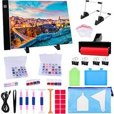 Diamond Paintings Ratukall LED Light Pad for Diamond Painting Kit, A4 Diamond Art Light Board, Tracing Light Table Box with Diamond Painting Accessories Tools Set for Full