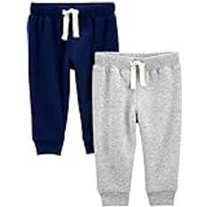 Carter's Simple Joys by Carter's Jungen 2-Pack Pull on Fleece Pants, Grau Meliert/Marineblau, Jahre 2er Pack