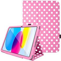 TechGear Pink Polka Dot Case iPad Folio Case