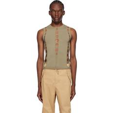 Wool Tank Tops Dion Lee Khaki Snake Tank Top SAGE