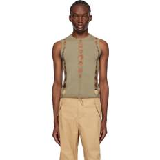 Wool Tank Tops Dion Lee Khaki Snake Tank Top