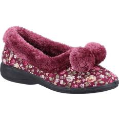 Guld Innetofflor Fleet & Foster Goldfinch Floral Slippers Burgundy