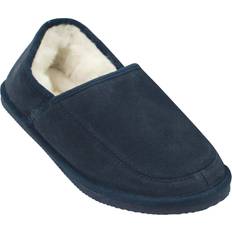Mens Wool-blend Slippers - Dark Blue