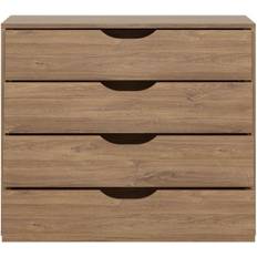 Furniture To Go Monaco Oak Effect And Black Chest of Drawer 89x74.4cm